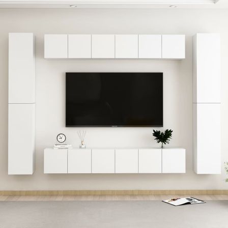 Ensemble de meubles TV 10 pcs Blanc 2
