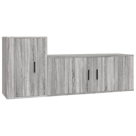 Ensemble de meubles TV 2 pcs Sonoma gris Bois d'ingénierie