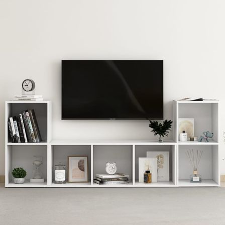 Ensemble de meubles TV 3 pcs Blanc 2