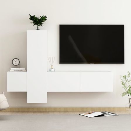 Ensemble de meubles TV 3 pcs Blanc 6