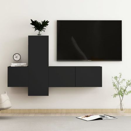 Ensemble de meubles TV 3 pcs Noir 7