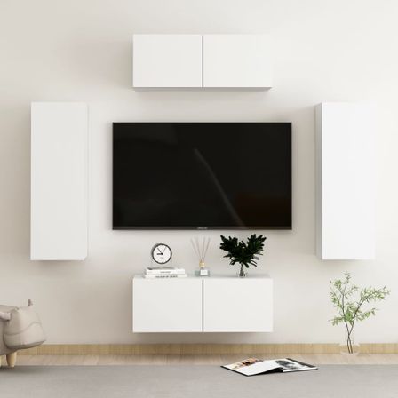 Ensemble de meubles TV 4 pcs Blanc 11