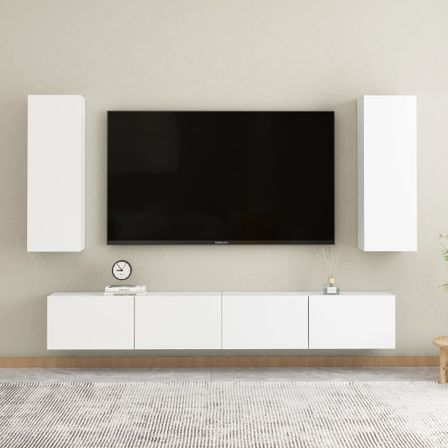 Ensemble de meubles TV 4 pcs Blanc 8