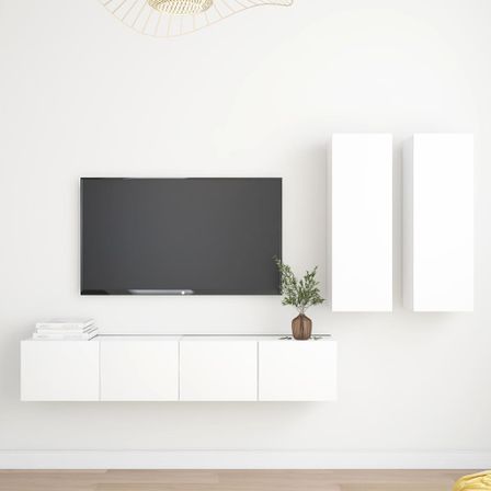 Ensemble de meubles TV 4 pcs Blanc 3