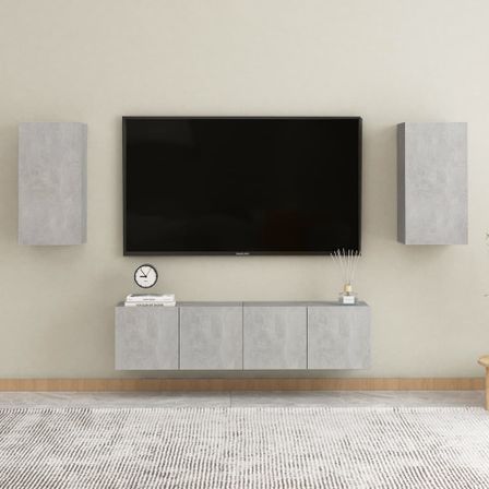 Ensemble de meubles TV 4 pcs Gris béton 10