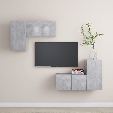 Ensemble de meubles TV 4 pcs Gris béton 11