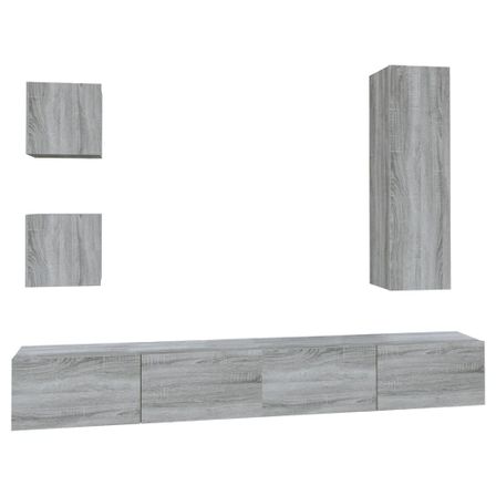 Ensemble de meubles TV 5 pcs Sonoma gris Bois d'ingénierie