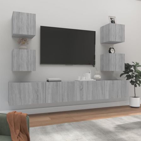 Ensemble de meubles TV 6 pcs Sonoma gris Bois d'ingénierie