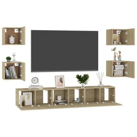 Ensemble de meubles TV 7 pcs Chêne sonoma 2
