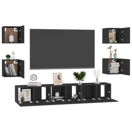 Ensemble de meubles TV 7 pcs Noir 2