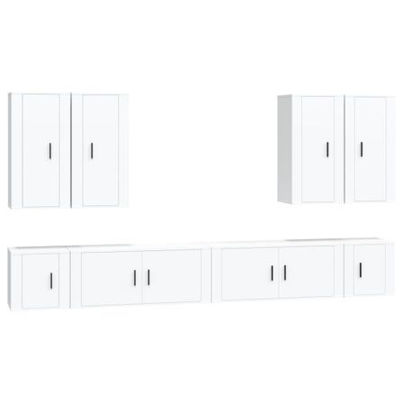 Ensemble de meubles TV 8 pcs Blanc Bois d'ingénierie