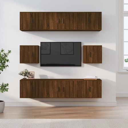 Ensemble de meubles TV 8 pcs Chêne marron Bois d'ingénierie