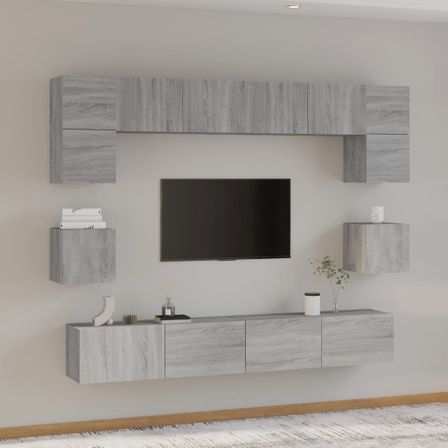 Ensemble de meubles TV 8 pcs Sonoma gris Bois d'ingénierie