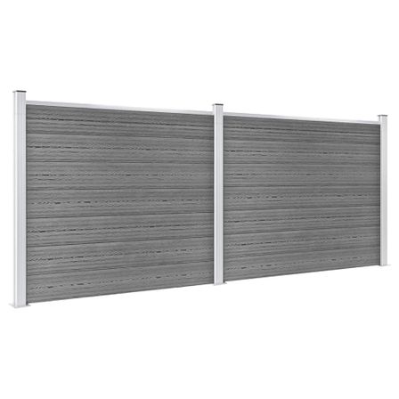 Ensemble de panneau de clôture WPC 353x146 cm Gris