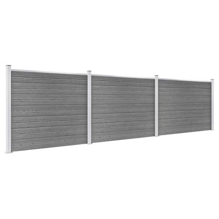 Ensemble de panneau de clôture WPC 526x146 cm Gris