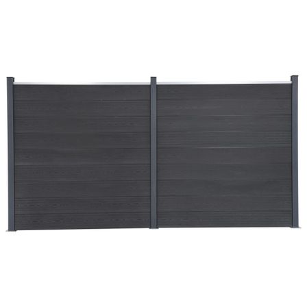 Ensemble de panneaux de clôture gris 353x186 cm WPC