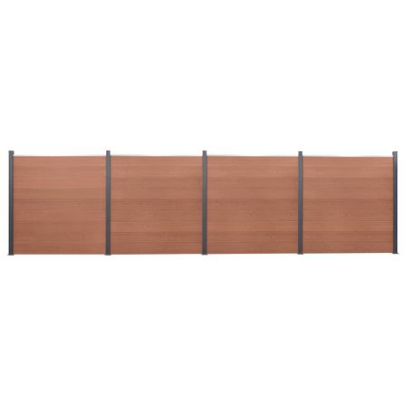 Ensemble de panneaux de clôture marron 699x186 cm WPC