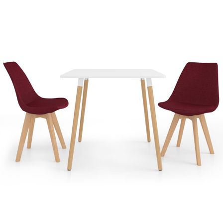 Ensemble de salle à manger 3 pcs Rouge bordeaux 4