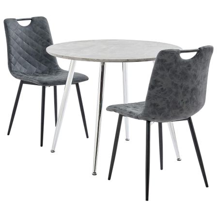 Ensemble de salle à manger 3 pcs Similicuir Noir