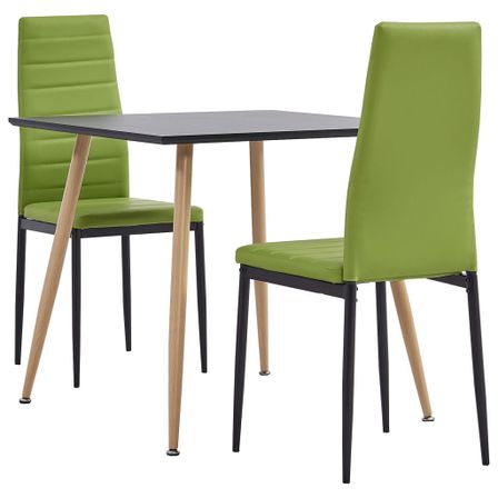 Ensemble de salle à manger 3 pcs Similicuir Vert citron 2