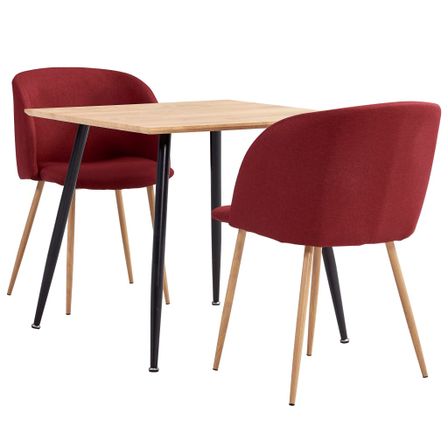Ensemble de salle à manger 3 pcs Tissu Rouge bordeaux 10