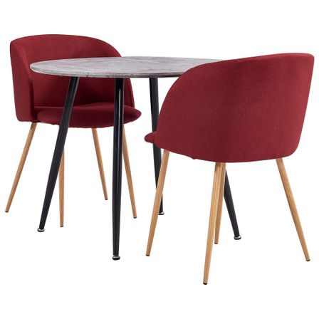 Ensemble de salle à manger 3 pcs Tissu Rouge bordeaux 6