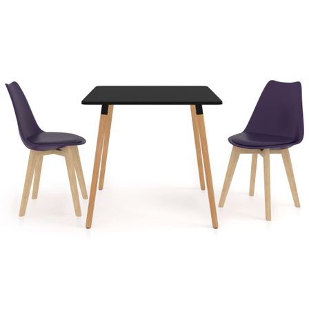 Ensemble de salle à manger 3 pcs Violet foncé 7