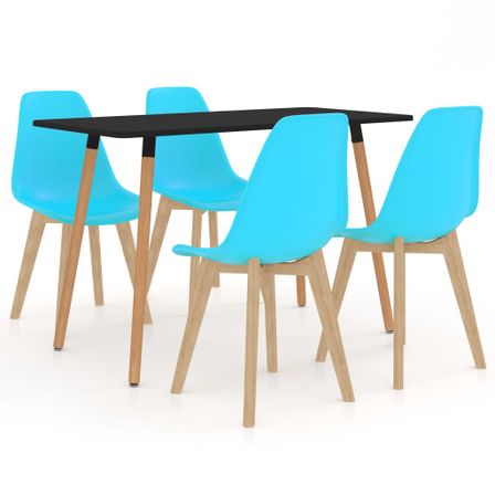 Ensemble de salle à manger 5 pcs Bleu 35