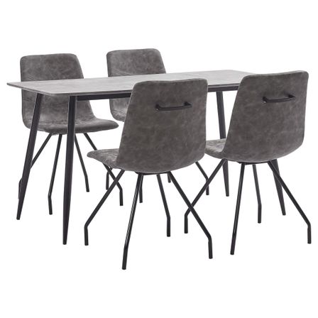 Ensemble de salle à manger 5 pcs Marron foncé Similicuir 4