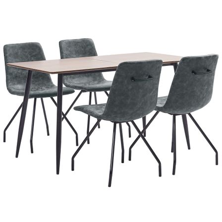 Ensemble de salle à manger 5 pcs Noir Similicuir 5