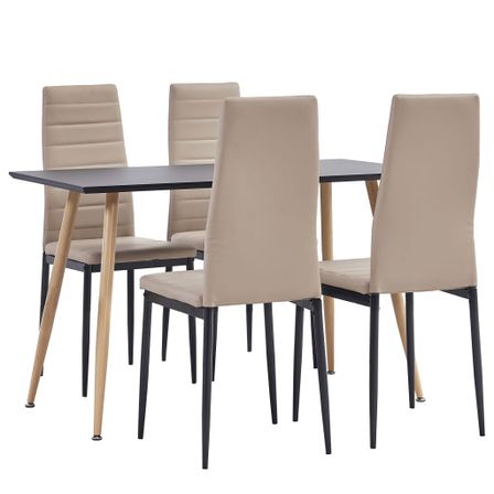 Ensemble de salle à manger 5 pcs Similicuir Cappuccino 3