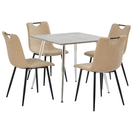 Ensemble de salle à manger 5 pcs Similicuir Crème 2