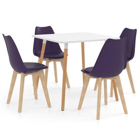 Ensemble de salle à manger 5 pcs Violet foncé 8