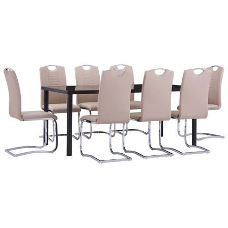 Ensemble de salle à manger 9 pcs Similicuir Cappuccino 2