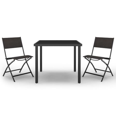 Ensemble de salle à manger d'extérieur 3 pcs Acier