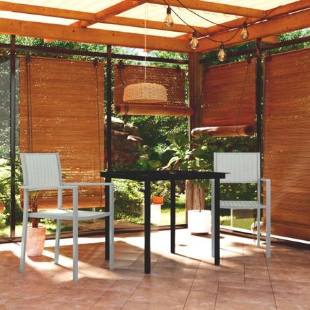 Ensemble de salle à manger de jardin 3 pcs Blanc 3