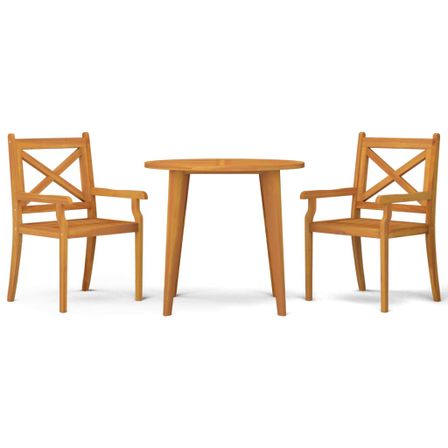 Ensemble de salle à manger de jardin 3 pcs Bois d'acacia solide 3