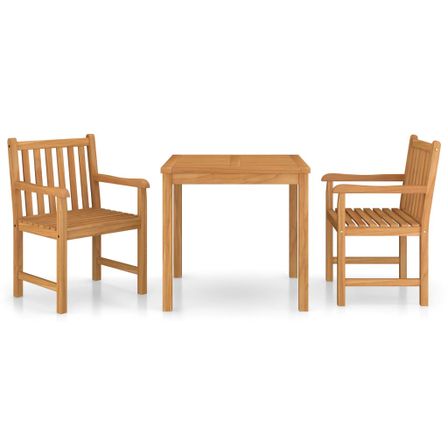 Ensemble de salle à manger de jardin 3 pcs Bois de teck solide 5