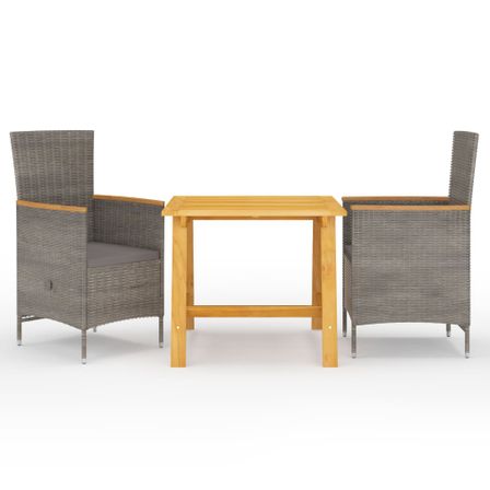 Ensemble de salle à manger de jardin 3 pcs Gris 34