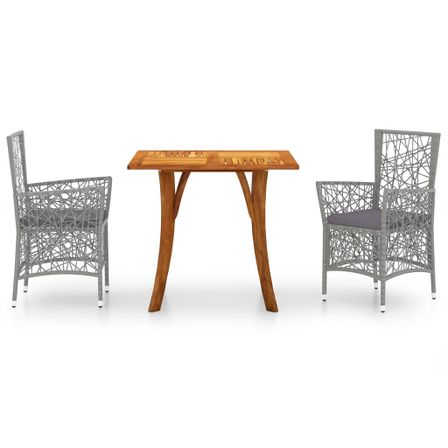 Ensemble de salle à manger de jardin 3 pcs Gris 27