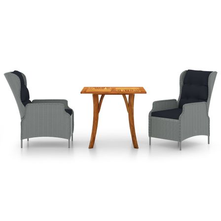 Ensemble de salle à manger de jardin 3 pcs Gris clair 13