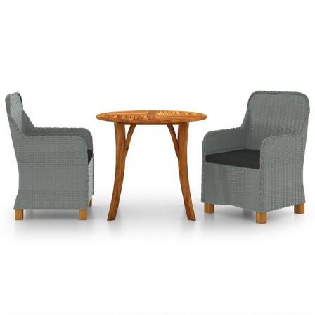 Ensemble de salle à manger de jardin 3 pcs Gris clair 5