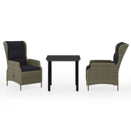 Ensemble de salle à manger de jardin 3 pcs Marron 3