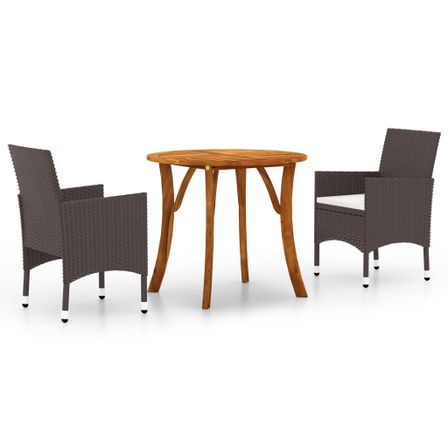 Ensemble de salle à manger de jardin 3 pcs Marron 7