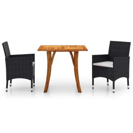 Ensemble de salle à manger de jardin 3 pcs Noir 73