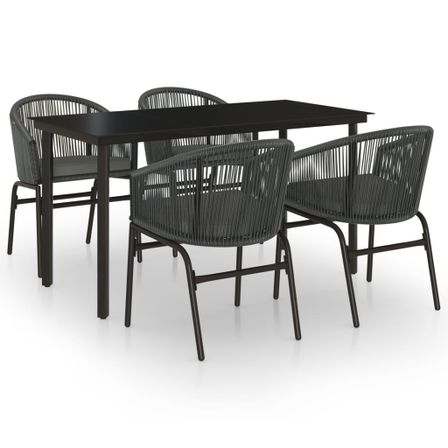 Ensemble de salle à manger de jardin 5 pcs Anthracite 11