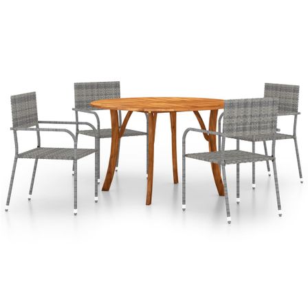 Ensemble de salle à manger de jardin 5 pcs Anthracite 4