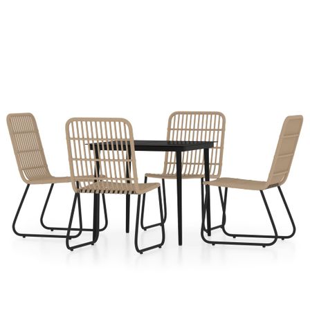Ensemble de salle à manger de jardin 5 pcs Chêne