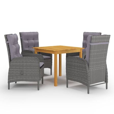 Ensemble de salle à manger de jardin 5 pcs Gris 32