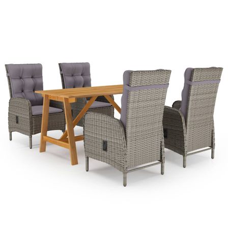Ensemble de salle à manger de jardin 5 pcs Gris 23